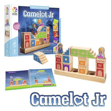 Carregar imagem no visualizador da galeria, amelot JuniorTendrás que ayudar al príncipe a salvar a su princesa...  Camelot Junior potencia el razonamiento lógico, la visión espacial, la motricidad fina, la perseverancia y la paciencia. Camelot Jr Madera es un juego de mesa de lógica para los más pequeños, con diferentes niveles de dificultad, con 48 retos y sus soluciones. Fabricado en madera de muy buena calidad. 