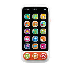 Cargar imagen en el visor de la galería,  smartphone musical evolutivo crece con ellos y se adapta a sus distintas etapas de desarrollo proponiéndoles distintos retos que les encantará aprender a resolver. Su pantalla cuenta con 15 teclas distintas e incorpora 3 botones en la base para seleccionar las distintas modalidades de juego: modo numérico, modo de aprendizaje, modo melodías, modo pintura y modo whack-a-mole (pulsar la tecla iluminada). 
