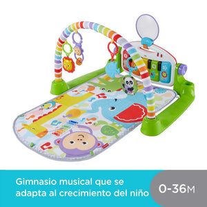 Fisher-Price Gimnasio Piano Pataditas FWT12L Teclado grande con 5 teclas luminosas mantita canciones musica juguetes colgados