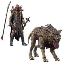 Carregar imagem no visualizador da galeria,  Fimbul El Cazador &amp; Warg The Hobbit Este set de figuras de acción de The Bridge Direct presenta a Fimbul, el cazador y el warg de la película de 2012 El hobbit