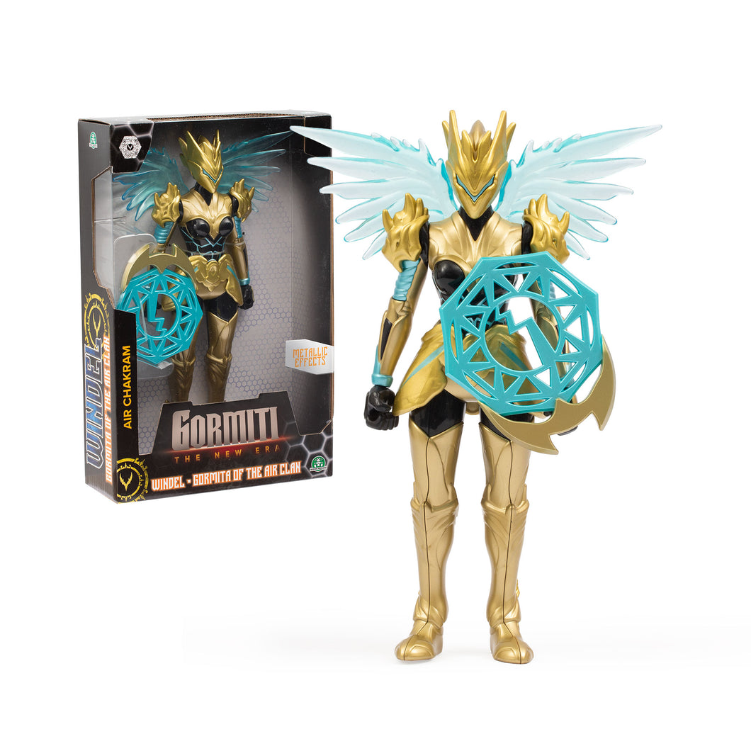 Gormiti The New Era Windel Gormita of de Air Clan Figura de 25 cm Clan del Aire, con chakra de aire y efectos metálicos