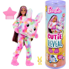 Carregar imagem no visualizador da galeria, Barbie Cutie Reveal Conejito Color Dream Serie Mattel HRK38 con 1 muñeca y 10 accesorios disfraz peluche conejito de colores