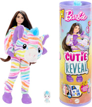 Cargar imagen en el visor de la galería, Barbie Cutie Reveal Cebra Color Dream Serie Mattel HRK39 disfraz peluche cebra colores muñeca con 10 accesorios 