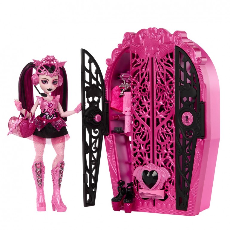 Monster High Skulltimate Secrets Draculaura Muñeca + Armario + 19 sorpresas incluyendo ropa para la muñeca Mattel HXH84 