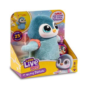 pingüino andador Little Live Pets My Walking Penguin emite sonidos camina come aletea baila lo puedes pasear con la correa