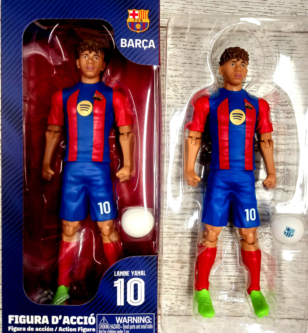 Figura de Lamine Yamal de 20 cm, Barça, FCB, articulada, con el número 10, producto oficial EAN 8436624380228 azulgrana