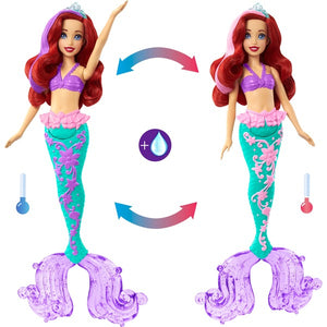 Ariel Color Mágico , de la película de Disney, Cuando Ariel se mete en el agua su cabello y su cola cambian de color.