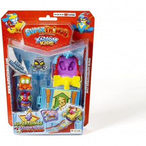 SuperThings Kazoom Kids Serie 8 Blister con 3 figuras de SuperThings y 1 figura plata exclusiva, coche y Super Rampa
