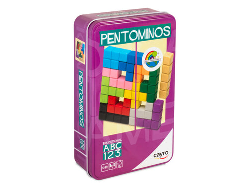 Pentominoc de Viaje - Cayro 113Los Pentominós son una forma especial de poliominós, que son figuras formadas por la unión de cuadrados idénticos a lo largo de sus lados. En el caso de los pentominós, cada figura está compuesta por exactamente cinco cuadrados adyacentes. Existen 12 piezas diferentes de pentominó…