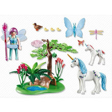 Carregar imagem no visualizador da galeria, Hada Aquarella con Unicornios PLAYMOBIL, este set que incluye el hada Aquarella con sus alitas y montada en un precioso unicornio. También incluye un unicornio bebé. El set consta de 43 piezas . 