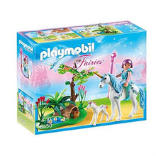 Carregar imagem no visualizador da galeria, Hada Aquarella con Unicornios PLAYMOBIL, este set que incluye el hada Aquarella con sus alitas y montada en un precioso unicornio. También incluye un unicornio bebé. El set consta de 43 piezas . 