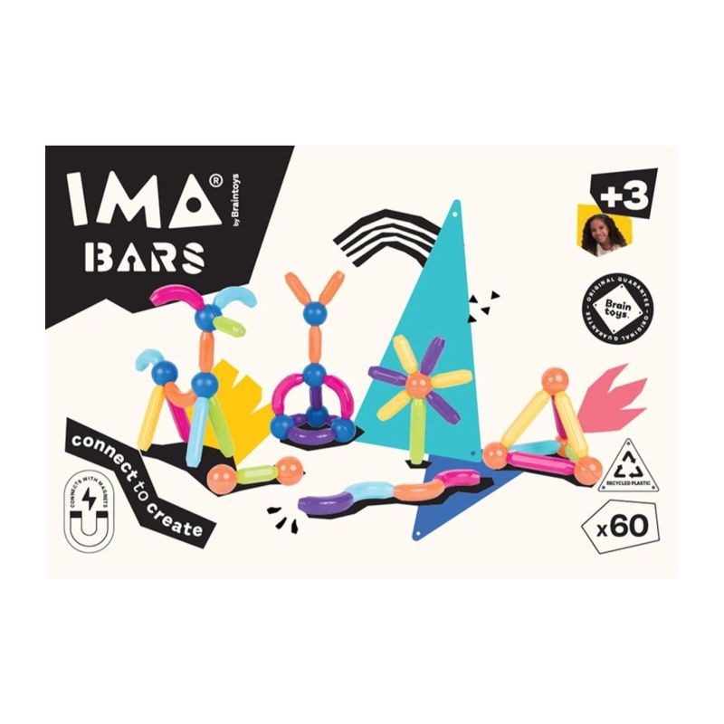 Imabars 60 Piezas - Braintoys 350160Descubre la magia de los juegos magnéticos con el set de Imabars de IMANIX by Braintoys. Este increíble Set de bolas y barras magnéticas te proporciona infinitas posibilidades de construcción y diversión.