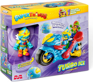 Superthings Turbo Ice Moto con 3 bolas para disparar 1 Superthing y 1 Kazoom Kid exclusivos