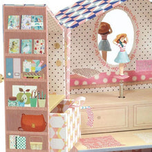 Cargar imagen en el visor de la galería, Joyero  Musical Tinou Shop es una caja de música bellamente ilustrada con tres cajones para guardar joyas y secretos. Tiene un cajoncito grande frontal y 2 cajoncitos laterales en las puertas.