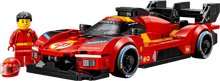 Cargar imagen en el visor de la galería,  El vehículo viene con una minifigura de un piloto con traje y casco de Ferrari que los niños pueden colocar al volante para disputar carreras o exponer con orgullo. Los sets LEGO Speed Champions, contiene 329 piezas. 