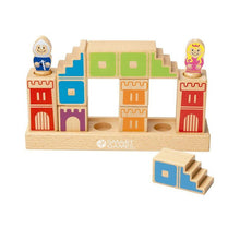 Carregar imagem no visualizador da galeria, amelot JuniorTendrás que ayudar al príncipe a salvar a su princesa...  Camelot Junior potencia el razonamiento lógico, la visión espacial, la motricidad fina, la perseverancia y la paciencia. Camelot Jr Madera es un juego de mesa de lógica para los más pequeños, con diferentes niveles de dificultad, con 48 retos y sus soluciones. Fabricado en madera de muy buena calidad. 