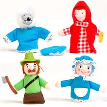 Cargar imagen en el visor de la galería, Marionetas de Dedos La Caperucita Roja,Con las marionetas de dedo de la capucita, el lobo, la abuelita y el leñador, los niños no se cansarán de oir una y otra vez la misma historia. 