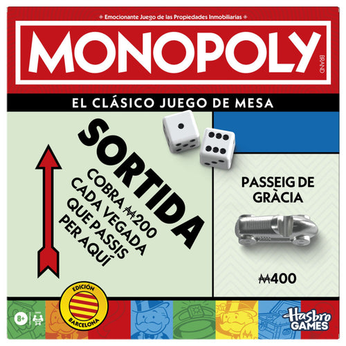 Monopoly Edición de las calles de Barcelona. Emocionante juego de las propiedades inmobiliarias. ¡Compra, vende, sueña y planea! 