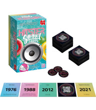 Cargar imagen en el visor de la galería,   HITSTER Summer Party! Escucha más de 100 años de éxitos del verano, ordénalos por orden cronológico en tu línea del tiempo y disfruta del viaje. Con reglas fáciles de aprender y jugar, Hitster Summer Party es el juego de mesa perfecto para jugar con amigos y familiares. 