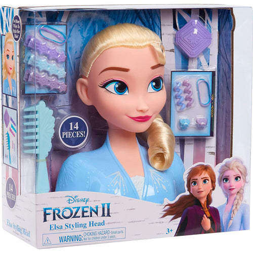 Disney Frozen Elsa Busto para Peinar - Elsa tiene un precioso y brillante pelo rubio que a los niños les encanta cepillar y peinar. La cabeza para peinados de Elsa incluye 14 divertidos accesorios para peinar.