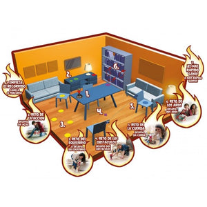 Fire Mission es un juego para poner a prueba tu habilidad, equilibrio, estado físico y tu pasión por la aventura Coloca los puntos de control y los retos en la sala Completa el recorrido en el menor tiempo posible, superando los obstáculos y retos La antorcha tiene un cronómetro para medir el tiempo. 