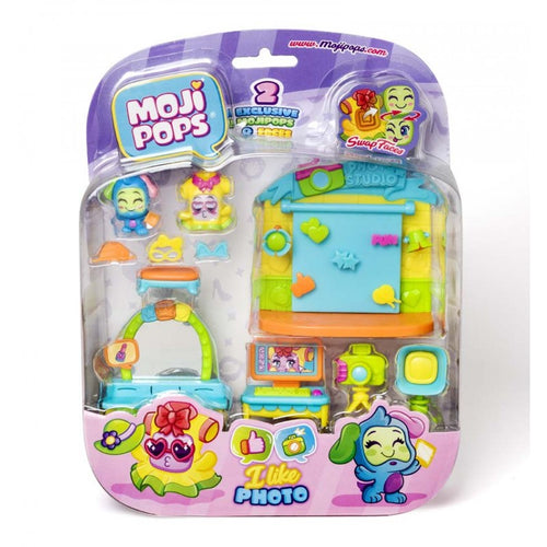  Moji Pops I like photo Maquíllalos en el tocador, hazlos posar… ¡y dispara la cámara sobre un fondo Gira sus caritas o intercámbialas con otros MojiPops para inventarte tus propias sesiones de fotos. 