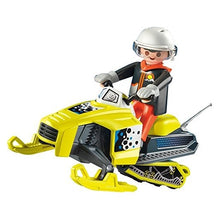 Carregar imagem no visualizador da galeria, Dinámica moto de nieve de Playmobil con figura. Recomendado de 4 a 10 años. No recomendado para menores de 3 años por contener piezas pequeñas.
