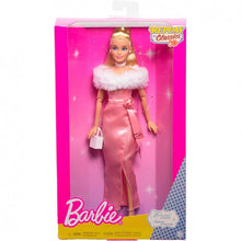 Carregar imagem no visualizador da galeria, Barbie Noche Encantada  Esta muñeca Barbie articulada lleva el cabello en un recogido que realza sus pendientes blancos y su gargantilla a juego. Un bolso de cuentas y unos delicados tacones de tiras completan su conjunto. 
