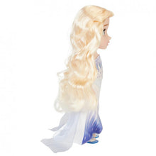 Cargar imagen en el visor de la galería, Frozen Muñeca Elsa 2 de 32 cm Princesa Disney Jakks Pacific 21180 vestido azul larga trenza rubia vestida como en la película
