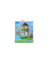 Cargar imagen en el visor de la galería, casa del famoso personaje de los dibujos animados Peppa Pig. Con 2 niveles y 3 habitaciones. Cocina-comedor, baño y dormitorio. Con 6 complementos: cama, sofá, mesa, 2 sillas y un wc.