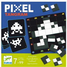 Cargar imagen en el visor de la galería, Pixel Tangram Juego de Lógica y Paciencia El jugador da la vuelta auna carta del mazo y tiene que reproducir en el tablero el mismo extraterrestre que se muestra en la carta. 