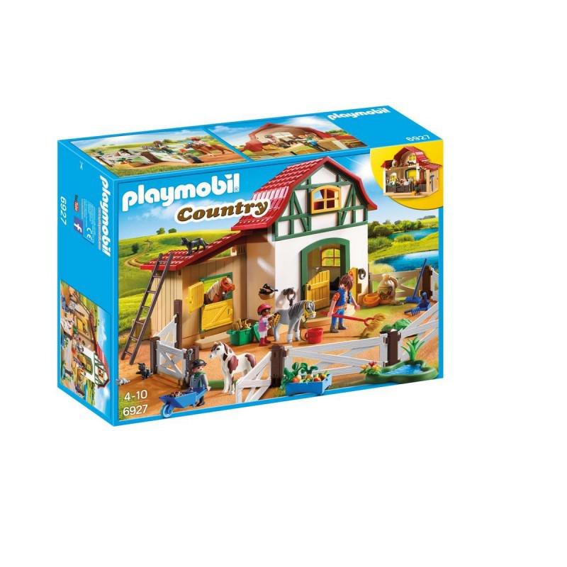  granja Country de Ponis de Playmobil, es espectacular. En ella todos los caballos y ponis de la ciudad crecen y viven felices. Podrás tener tu propia granja de ponis par cuidarlos, alimentarlos y hacer las delicias de los niños Playmobil. 
