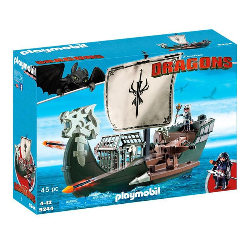 Barco del Drago de Playmovil Dragons - Playmobil Surca los mares en busca de nuevas aventuras y batallas junto a Drago y su barco. Esta vez los piratas inundan los mares y tu puedes ser el capitán . set de 45 piezas,