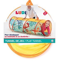 Cargar imagen en el visor de la galería, Fantástico túnel de actividades perfecto para que los más pequeños jueguen con los orificios para meter bolas, gateen y entren por un lado y salgan por otro. Déjales rienda suelta a su imaginación. Sirve para casa y para el jardín. Mide 120 cm de largo. Se pliega y se despliega con un facil movimiento de pop-up. 