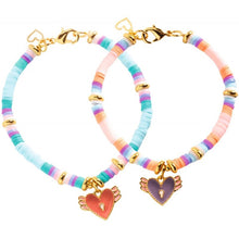 Cargar imagen en el visor de la galería, bonita caja brillante con una variedad de cuentas y amuletos de flores para crear 2 pulseras con amor. 2 joyas para guardar o regalar en una bonita bolsa de organza a nuestra mejor amiga o a un ser querido.