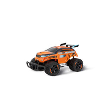 Carregar imagem no visualizador da galeria,  Gear Monster Radio Control. El poderoso todoterreno en naranja brillante está equipado con grandes neumáticos que lo l levan cuesta y valle en paseos frescos. Ya sea en senderos rocosos o prados montañosos, el todoterre no de 28 cm de largo brilla a velocidades máximas de hasta 12 km/h y aporta mucha velocidad a cada a ventura. Gracias a los precisos controles Full Function, se garantizan maniobras espectaculares