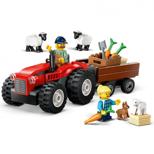 Tractor Rojo con Remolque,Lleva el encanto del campo a los juegos de tus peques con el set LEGO City Tractor Rojo con remolque y ovejas. Contiene un tractor rojo con remolque desmontable
