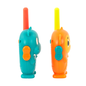  walkie-talkies animalitos  B. Toys: ¡Habla y juega durante todo el día con un par de coloridos walkie-talkies! Fáciles de usar: Estos walkie-talkies de animales tienen un botón cada uno
