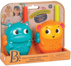  walkie-talkies animalitos  B. Toys: ¡Habla y juega durante todo el día con un par de coloridos walkie-talkies! Fáciles de usar: Estos walkie-talkies de animales tienen un botón cada uno