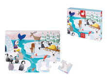 Carregar imagem no visualizador da galeria, Janod Puzzle Táctil Animales del Polo Norte 20 piezas J02773 de colores vivos, piezas grandes, diferentes tactos.