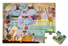 Cargar imagen en el visor de la galería, Janod Puzzle Táctil Un Día en el Zoo 20 piezas - Juratoys J02774