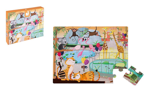 Janod Puzzle Táctil Un Día en el Zoo 20 piezas - Juratoys J02774