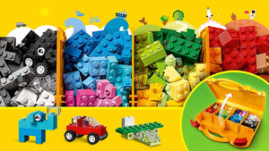 Lego Maletin creativo 10713 ¡Crea, juega y guárdalo todo bien ordenado con el elegante y cómodo Maletín creativo LEGO® Classic! Contiene un surtido de elementos LEGO de vistosos colores compuesto por ladrillos, ojos, ruedas y formas para construir todo tipo de casas, vehículos, criaturas e ingenios Abre el male…