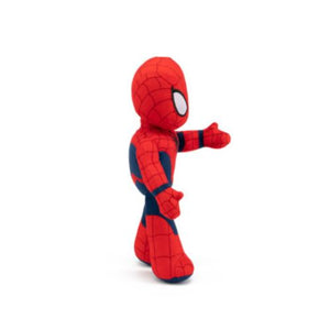 Spiderman de ropa blandito. Mide 25 cm aprox. Lleva una articulación interna que hace posible que pueda tomar diferentes posiciones.