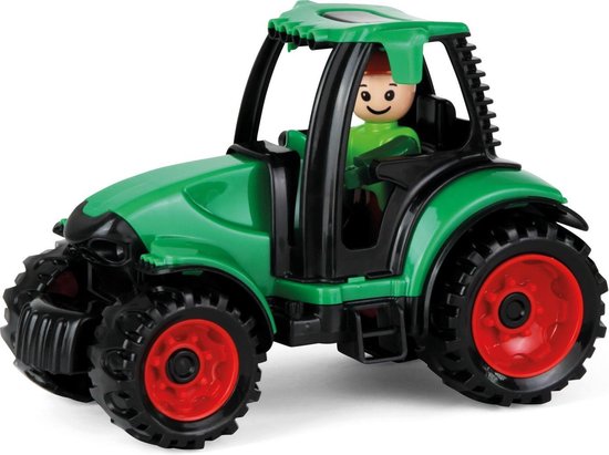 Truckies Tractor Verde con Muñeco extraible Lena 01624, de plástico resistente, no contiene piezas pequeñas +2 años
