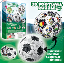 Cargar imagen en el visor de la galería,  Puzzle 3D Football Podrás montar el balón de múltiples maneras: por el lado cóncavo de las piezas, por el lado convexo, mosaico de imágenes, torre, diábolo, pulsera, Diámetro del balón una vez montado: 12,5 cm.