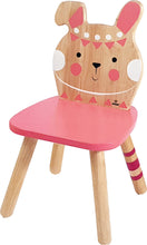 Carregar imagem no visualizador da galeria, Indianimals Conejo Silla de Madera Rosa Svoora 62205 Medidas 28,2 x 29 x 54 cm Colores predominantes madera natural y rosa