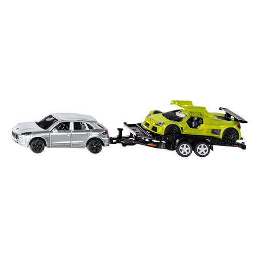 Porsche Macan Turbo con Remolque para Coche Gumpert Apollo 1:55 - Siku 2544