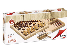 3 en 1 Ajedrez-Damas-Backgammon - Juegos Cayro 648