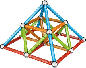  Geomag Confetti 35, Construcción compuesta de barritas y bolitas magnéticas. Consta de 35 piezas : 16 barritas de diferentes colores, 18 bolas y una base
